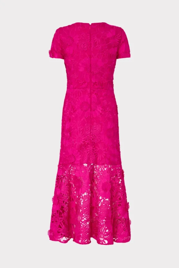Flash Sale MILLY Tahlia Lace Dress Fuchsia