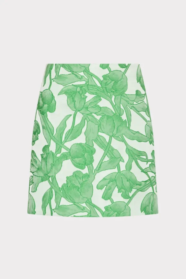 Best Sale MILLY Tulip Jacquard Modern Mini Skirt Green Multi