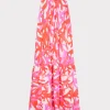 Flash Sale MILLY Under The Sea Halter Maxi Cover-Up Dress Pink Multi