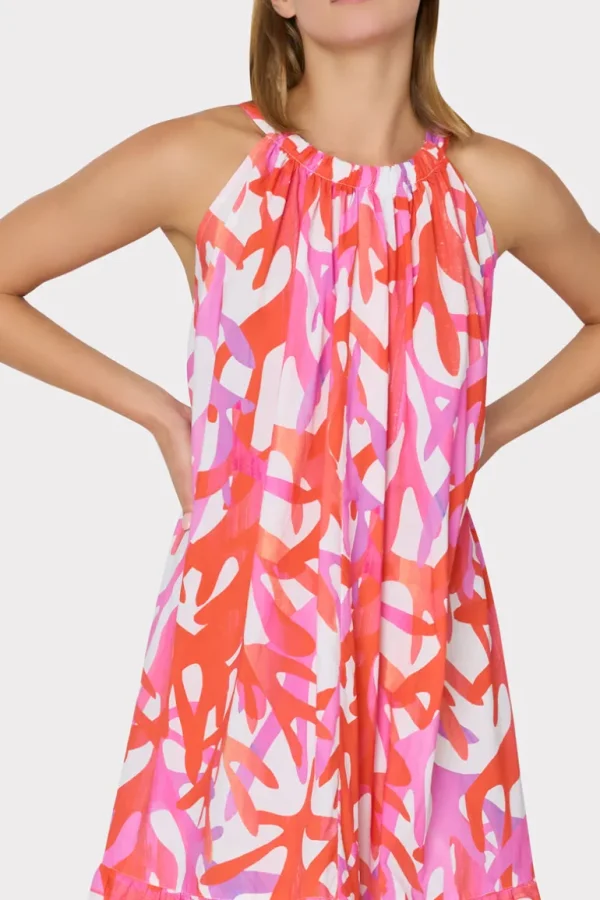 Flash Sale MILLY Under The Sea Halter Maxi Cover-Up Dress Pink Multi