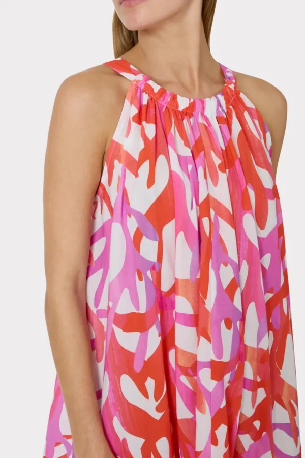 Flash Sale MILLY Under The Sea Halter Maxi Cover-Up Dress Pink Multi