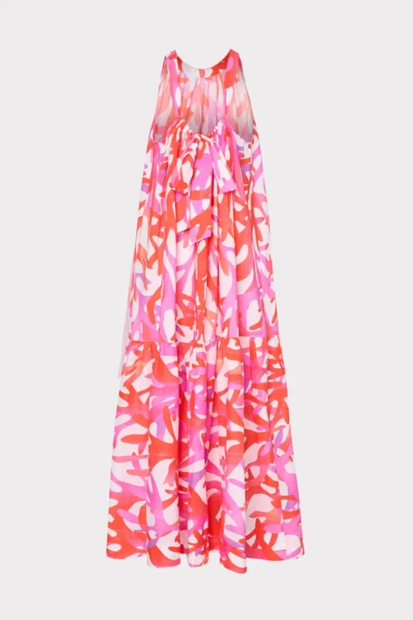 Flash Sale MILLY Under The Sea Halter Maxi Cover-Up Dress Pink Multi