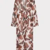 Online MILLY Vince Ocean Puzzle Chiffon Cover-Up Dress Brown Multi