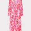 Hot MILLY Vince Under The Sea Chiffon Cover-Up Dress Pink Multi