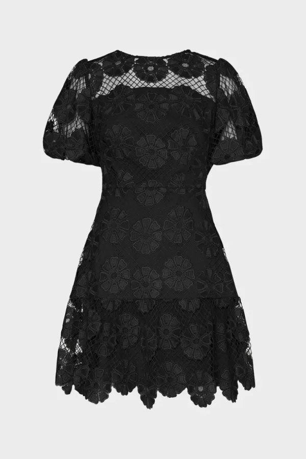 Hot MILLY Yasmin Daisy Lace Dress Black